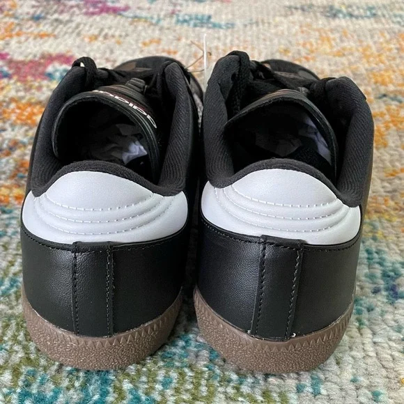 Adidas Samba Classic Leather Sneakers Black White Light Brown WOMEN'S 6.5 - Picture 4 of 11